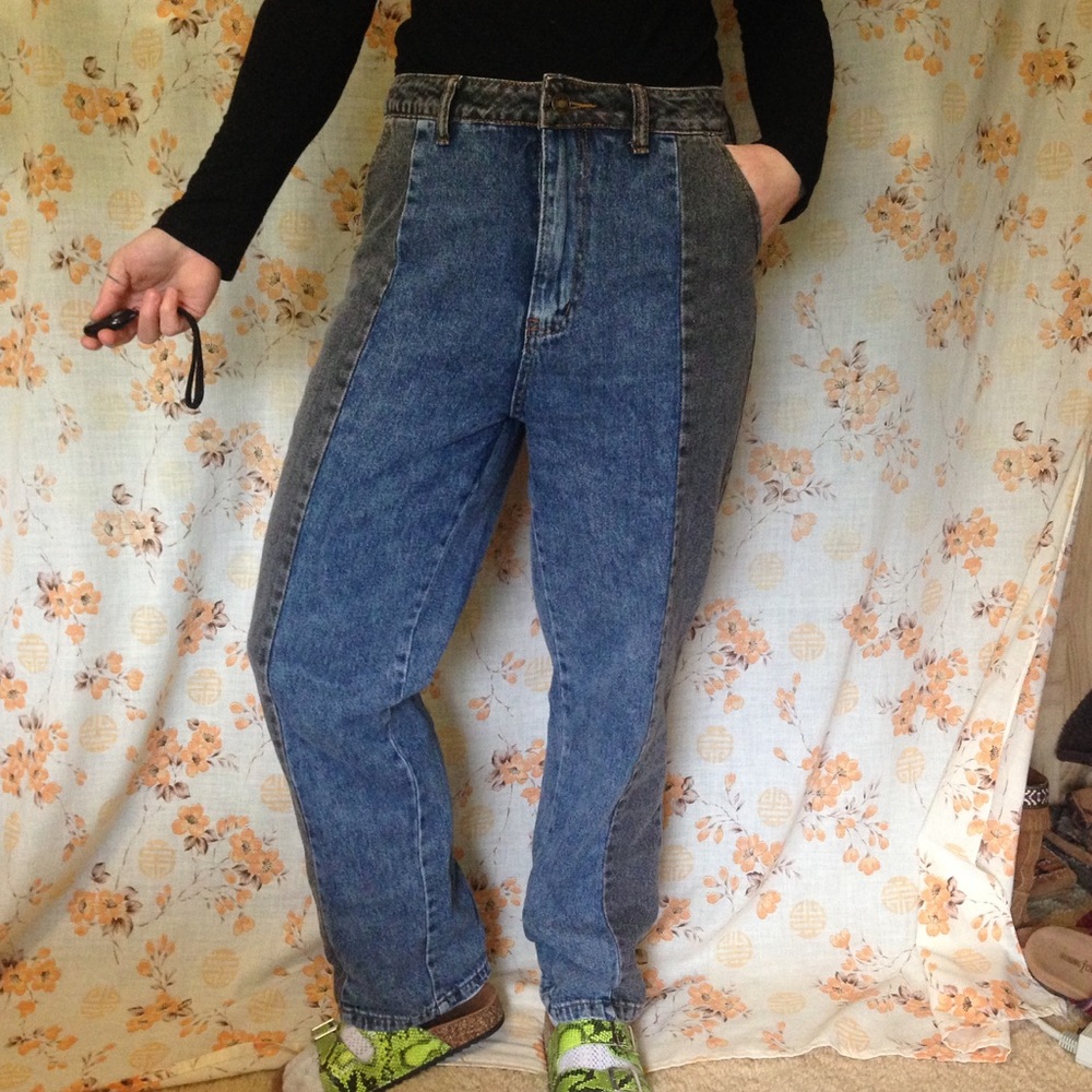 2 tone mom jeans